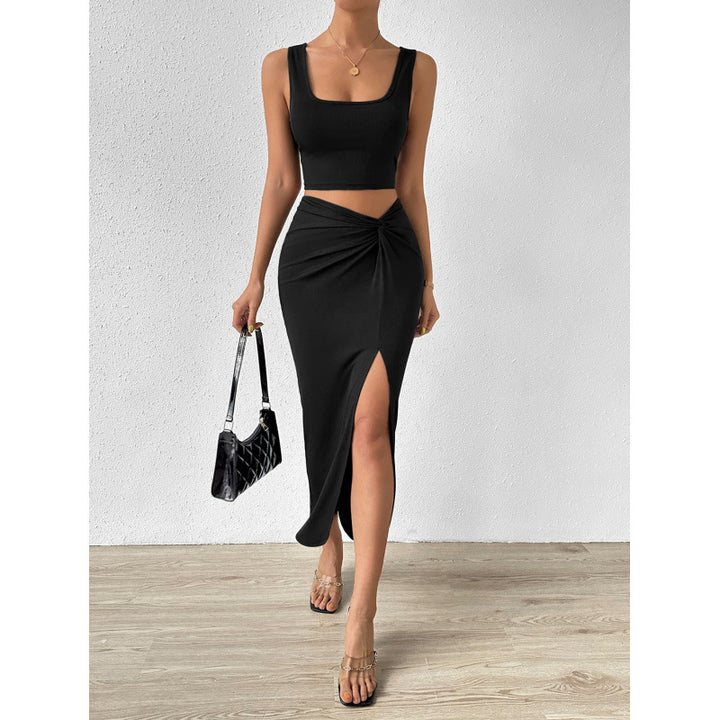 Damen Elegantes Maxi-Kleid mit seitlichem Schlitz und lässigem Wickeldesign Drune