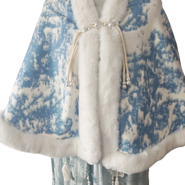 Damen elegante Kuscheljacke mit luxuriösem Fellkragen Drune