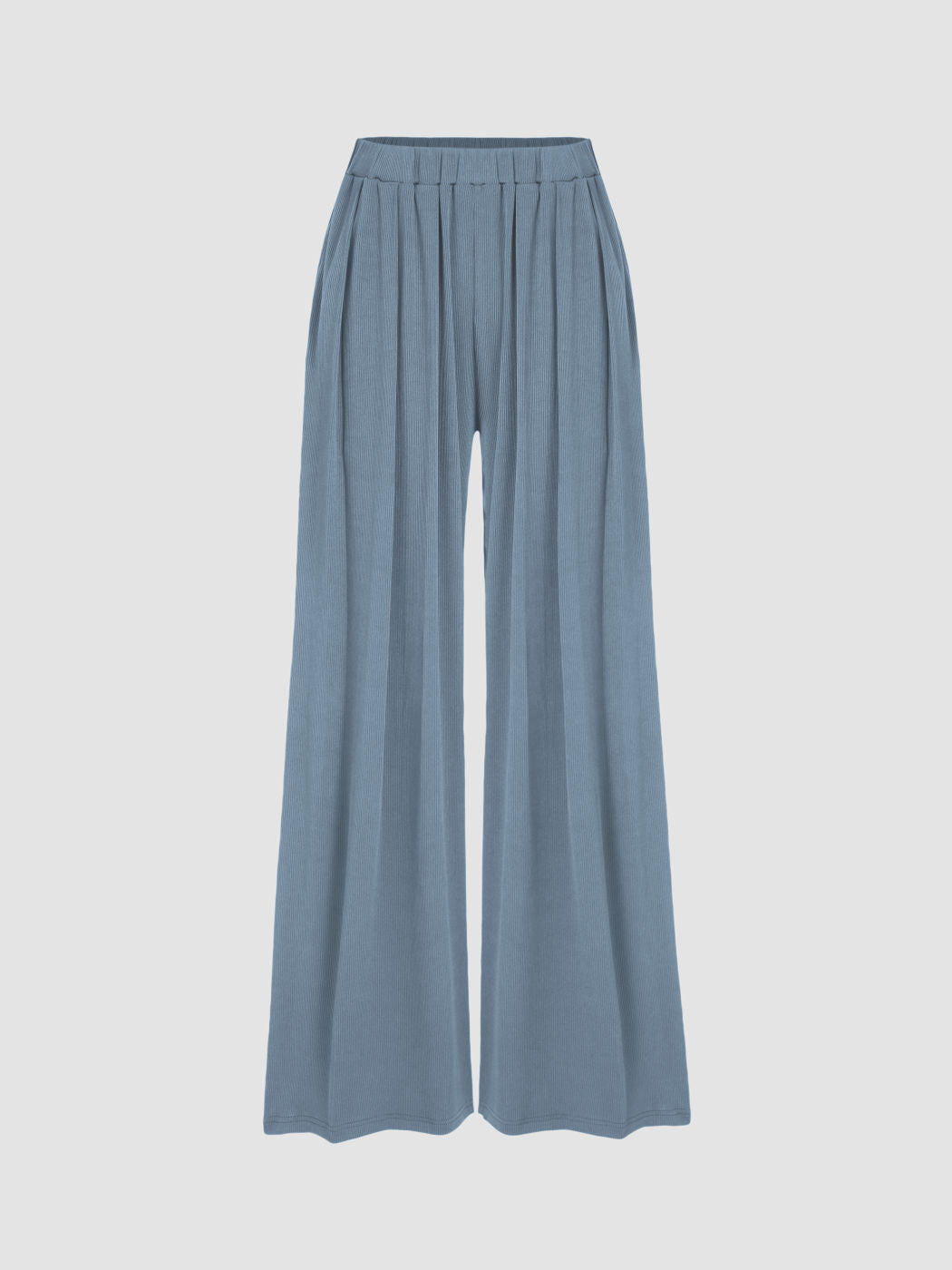 Damen weite Palazzo-Hose mit eleganten Falten und elastischem Bund Drune