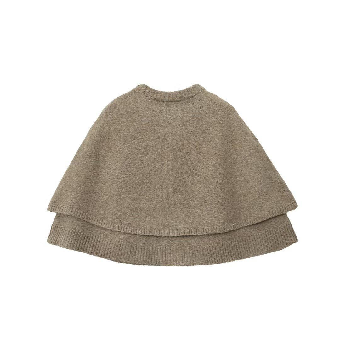Damen modische Strickumhangjacke mit eleganten Knöpfen Drune