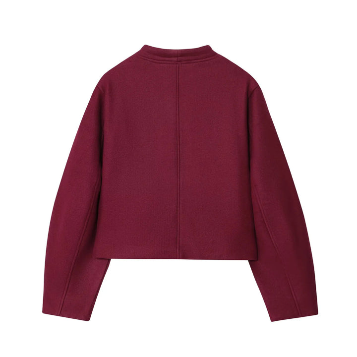 Damen elegante Strickjacke mit strukturiertem Gewebe und glänzenden Knöpfen Drune