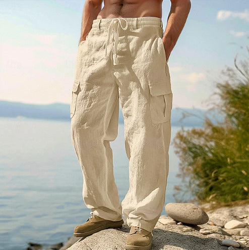 Herren lässige Cargo-Relax-Hose mit verstellbarem Bund und praktischen Seitentaschen Drune