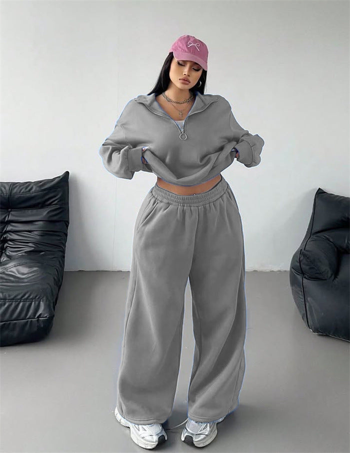 Damen Kuscheliges Fleece-Set mit hohem Kragen Drune