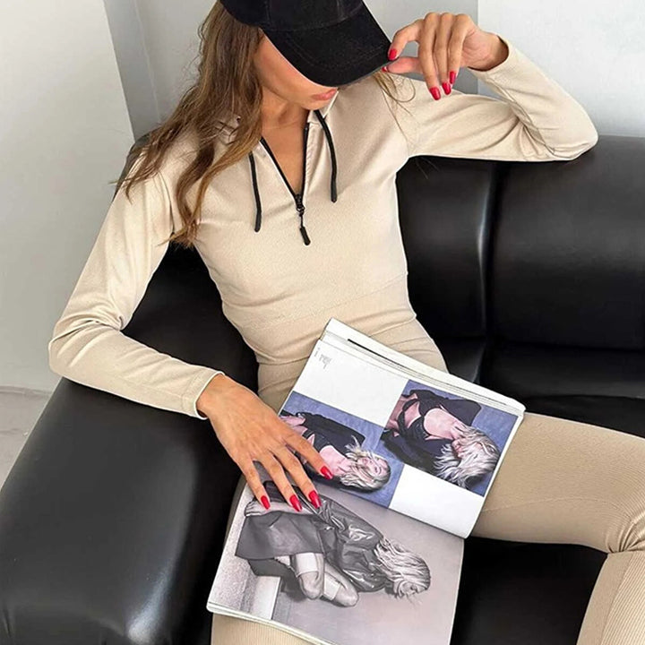 Damen Langarm-Pullover mit Reißverschluss Drune