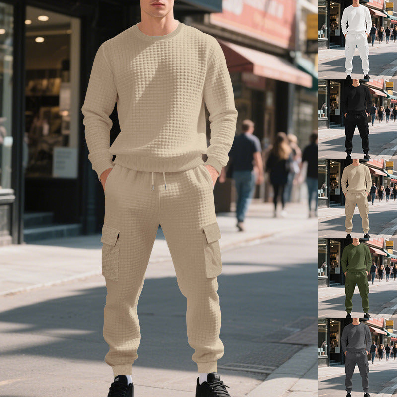 Herren lässiges Sweatshirt und Cargohose Set Drune