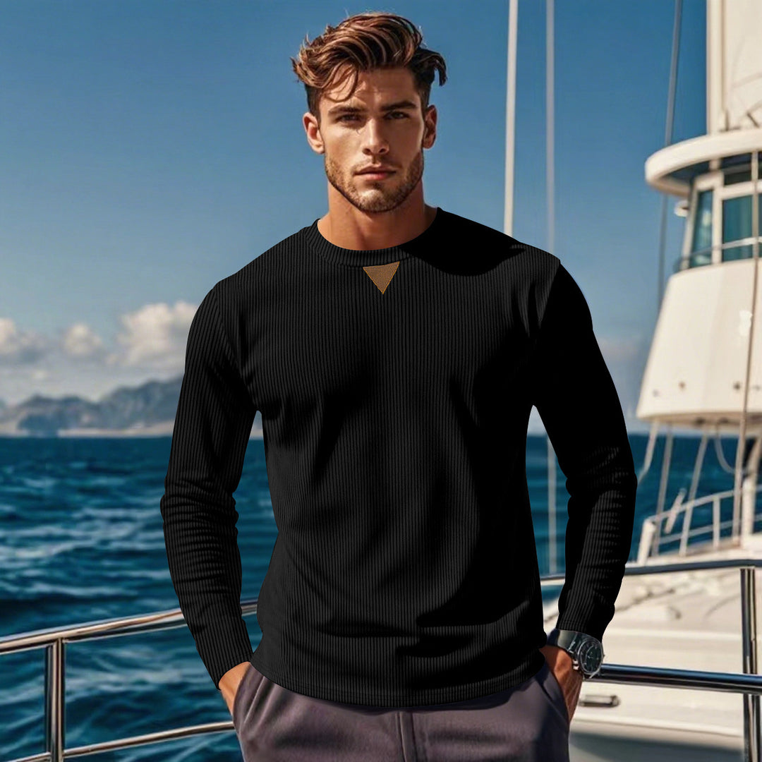 Herren Langarmshirt mit strukturiertem Rippdesign Drune