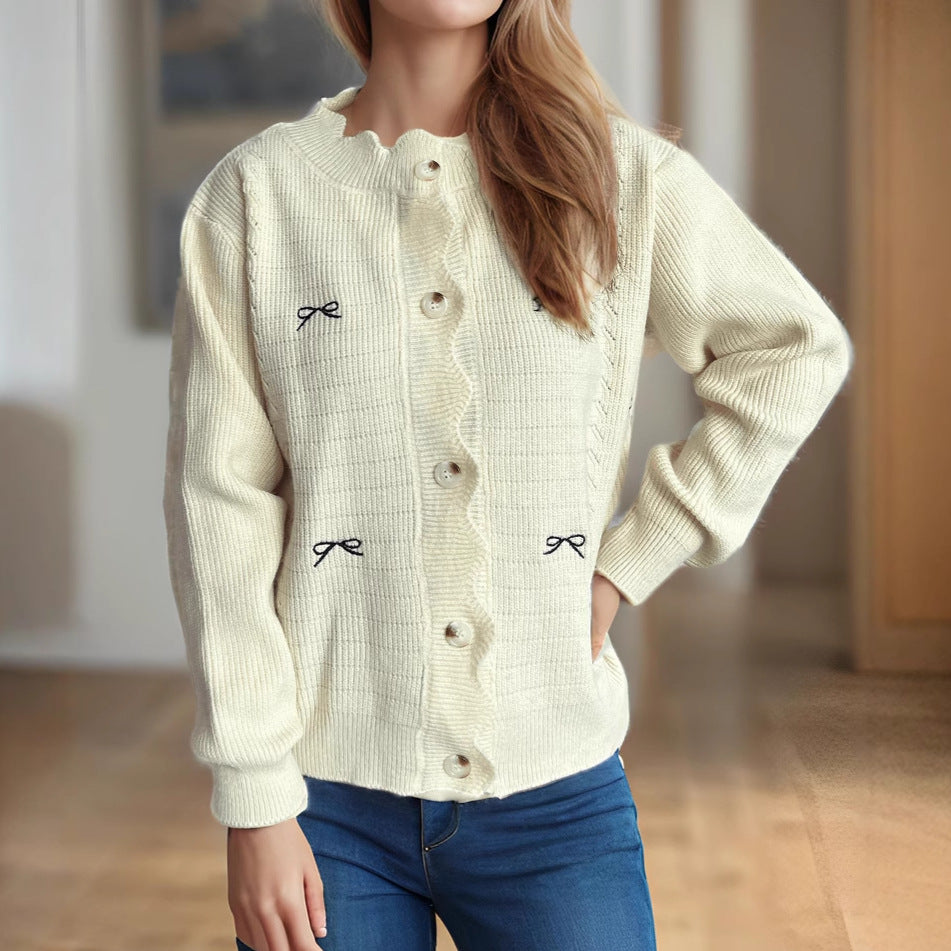 Damen Strickjacke mit verspieltem Knopf-Detail und schöner Struktur Drune