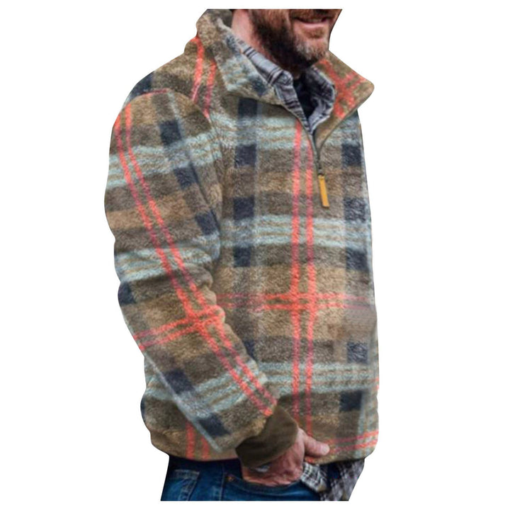 Herren Pulloverjacke mit farbenfrohem, geometrischem Design und praktischer Brusttasche Drune
