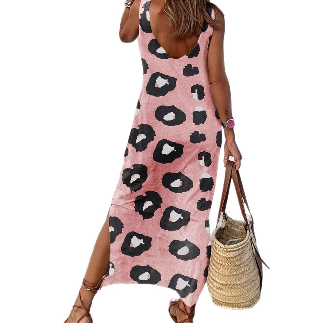 Damen Maxikleid mit modernem Leo-Print Drune