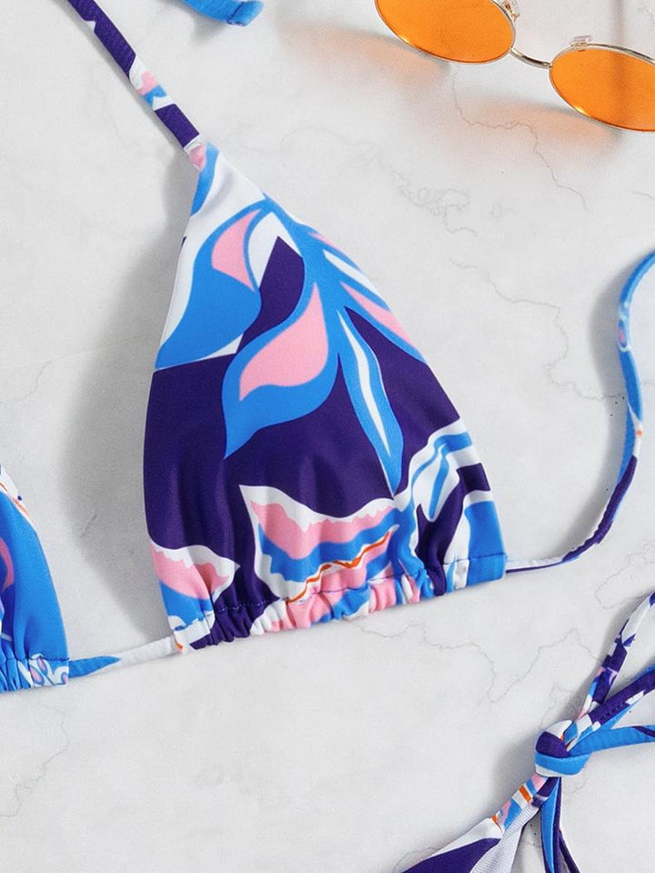 Damen Triangel-Bikini mit traumhaftem Blumendesign und raffinierten Schnürdetails Drune