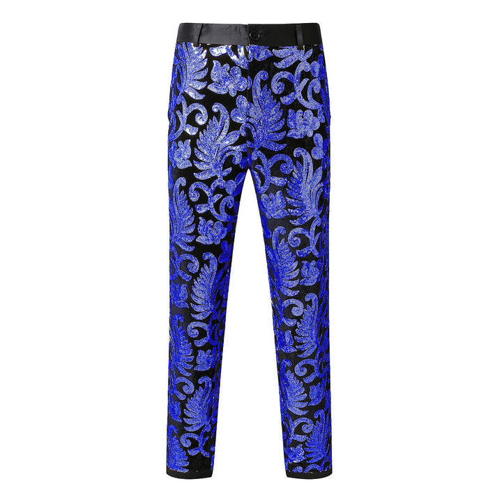 Herren elegante Pailletten-Hosen mit floralem Muster Drune