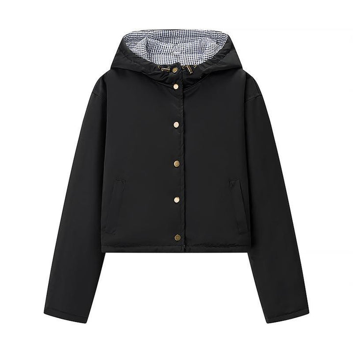 Damen modische Übergangsjacke mit Kapuze und elastischen Abschlüssen Drune