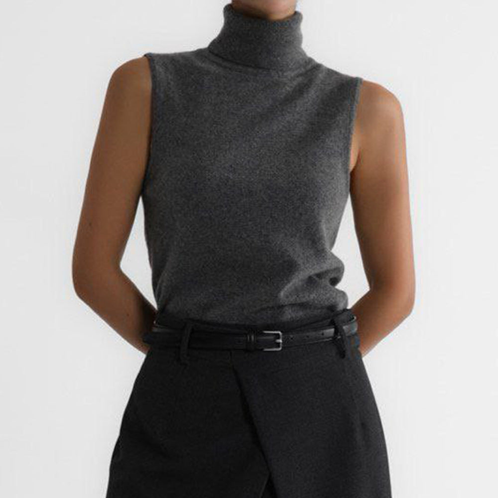 Damen Legerer Rollkragenpullover aus feiner Wolle Drune