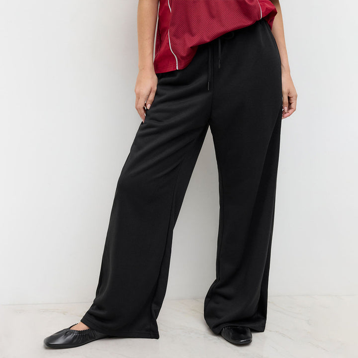 Damen Bequeme Sweatpants mit hohem Bund und weitem Schnitt Drune