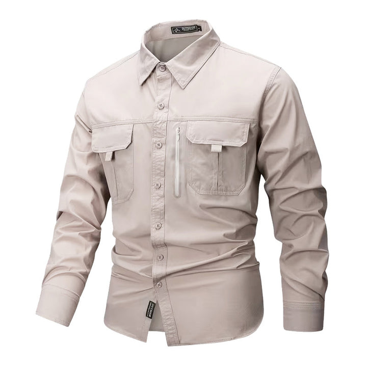 Herren nan robustes Trekkinghemd mit verstärkten Brusttaschen und atmungsaktivem Material Drune