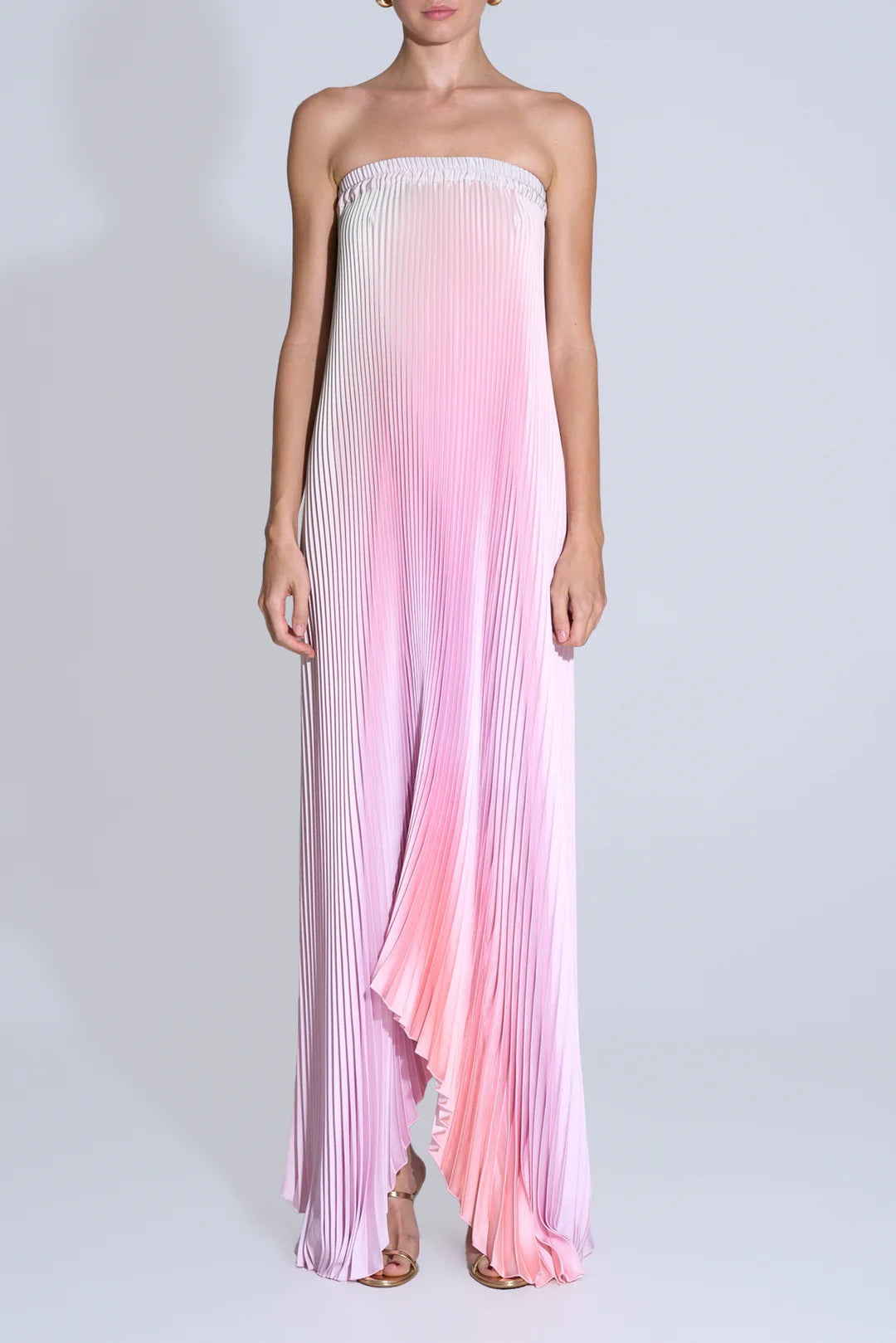 Damen Maxi-Kleid mit kunstvollem Plissee-Design und floralem Druck Drune