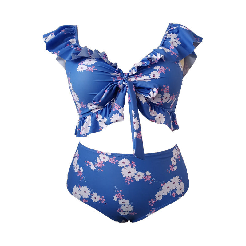 Damen Bikini-Set mit verspieltem Rüschendesign und floralem Muster Drune