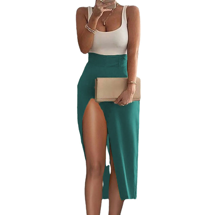 Damen eleganter Maxirock mit bequemen Schlitzdetails Drune