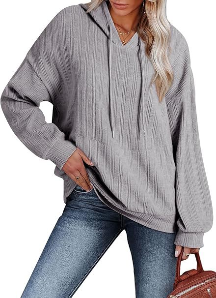 Damen Oversized Kapuzenpullover mit strukturiertem Design Drune