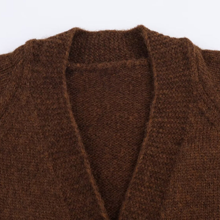 Damen kuscheliger Cardigan mit knöpfen Drune