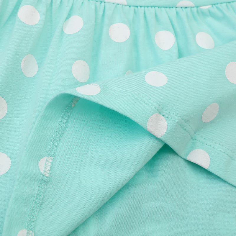 Mädchen Polka Dots Kleid mit süßem Reh-Design Drune