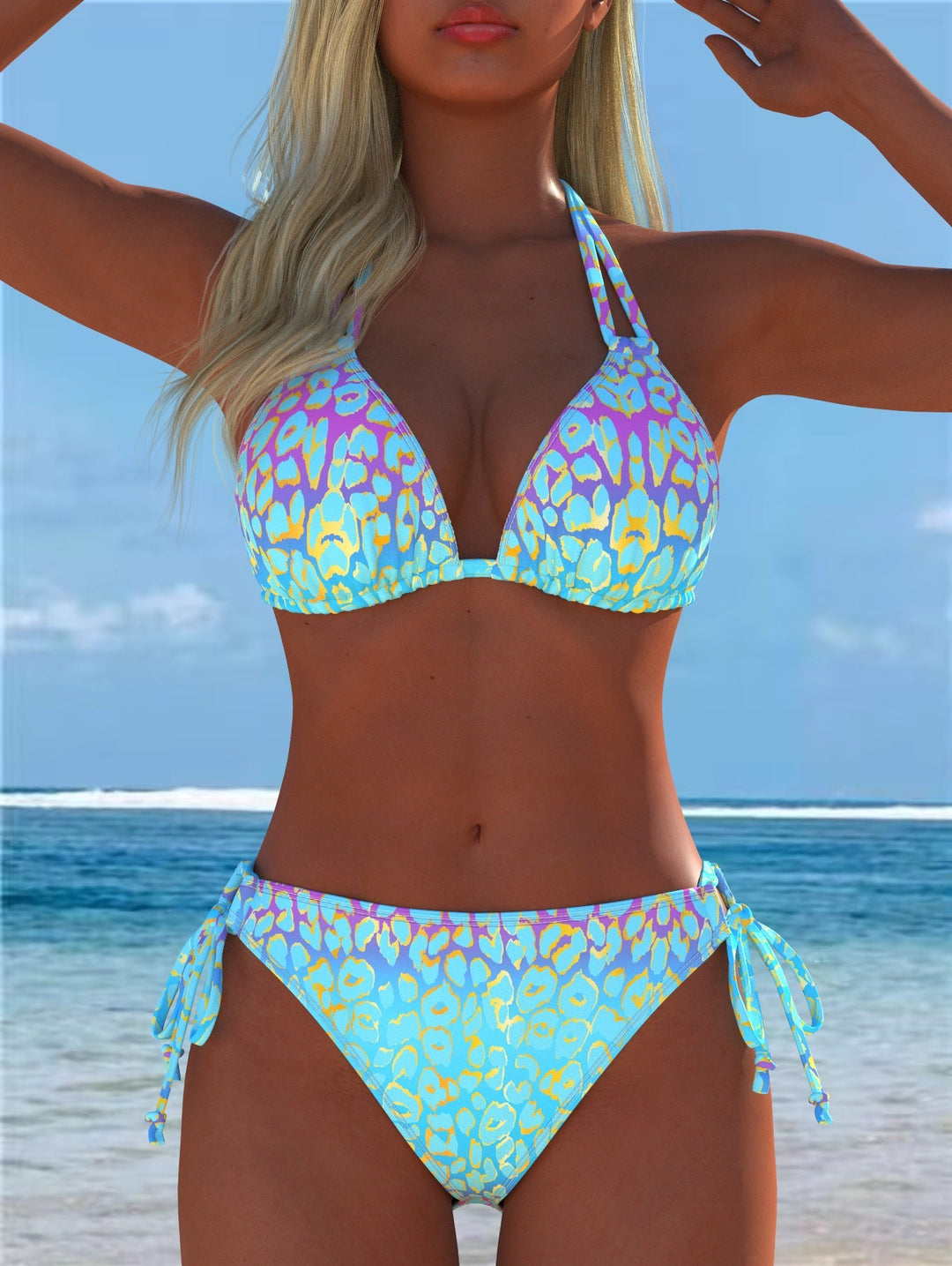 Damen Bikini-Set mit verspieltem Schnitt und trendigem Mustermix Drune