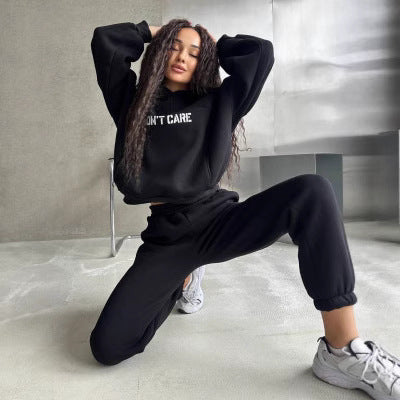 Damen Sportlicher Hoodie mit auffälligem Schriftzug Drune