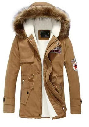 Herren stylische Winterjacke mit abnehmbarer Kapuze Drune