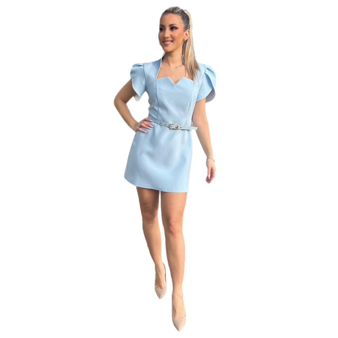Damen Minikleid mit elegantem Herz-Ausschnitt und voluminösen Puffärmeln Drune