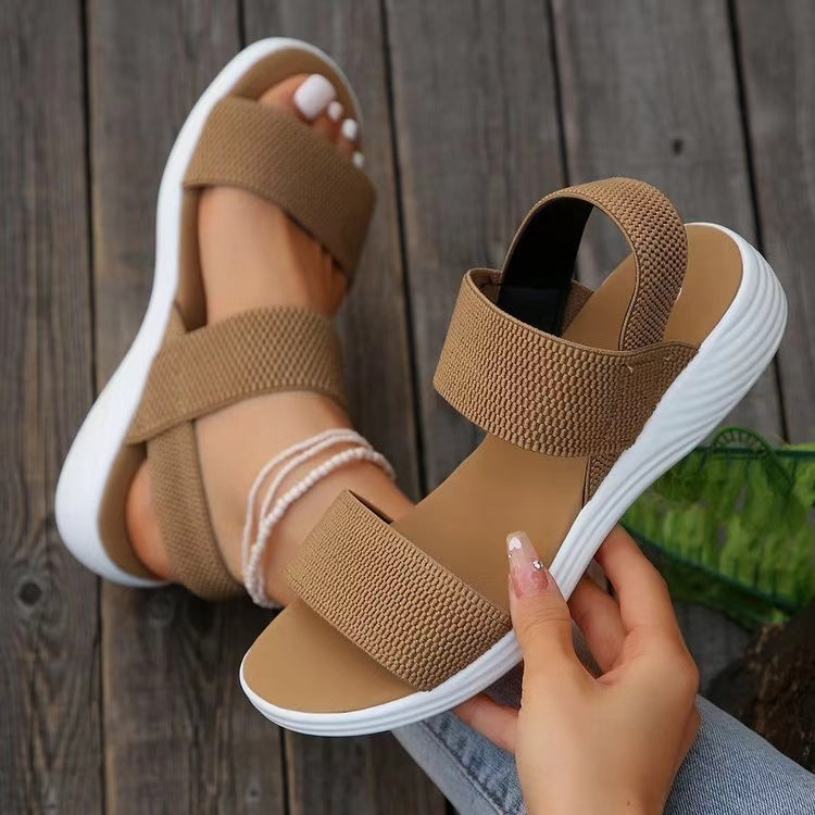 Damen Komfort-Sandalen mit verstellbaren Riemen und rutschfester Sohle Drune