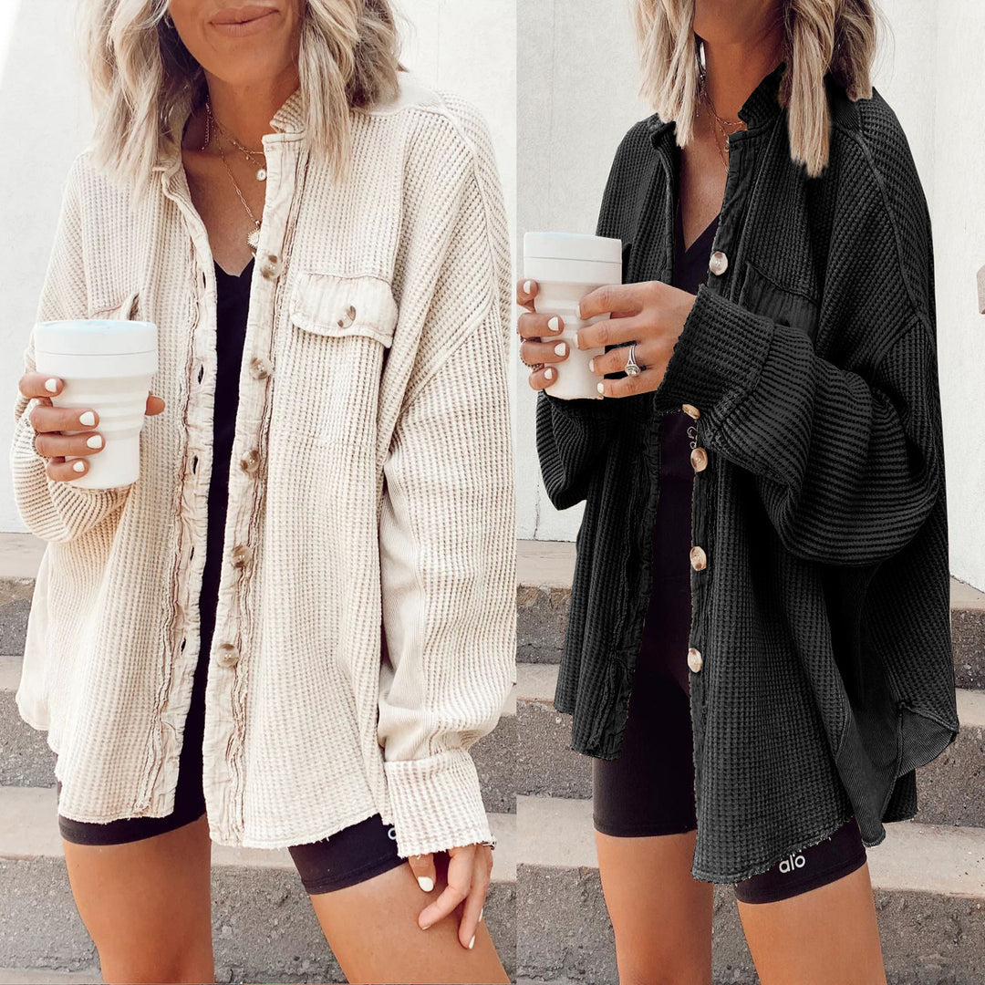 Damen lässige Oversized-Hemdjacke Drune