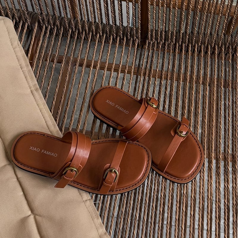 Damen elegante Komfort-Pantoletten mit verstellbarem Riemen und ergonomischer Sohle Drune