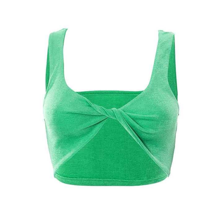 Damen Crop-Top mit trendy Wickeldesign und innovativer Schnittführung Drune