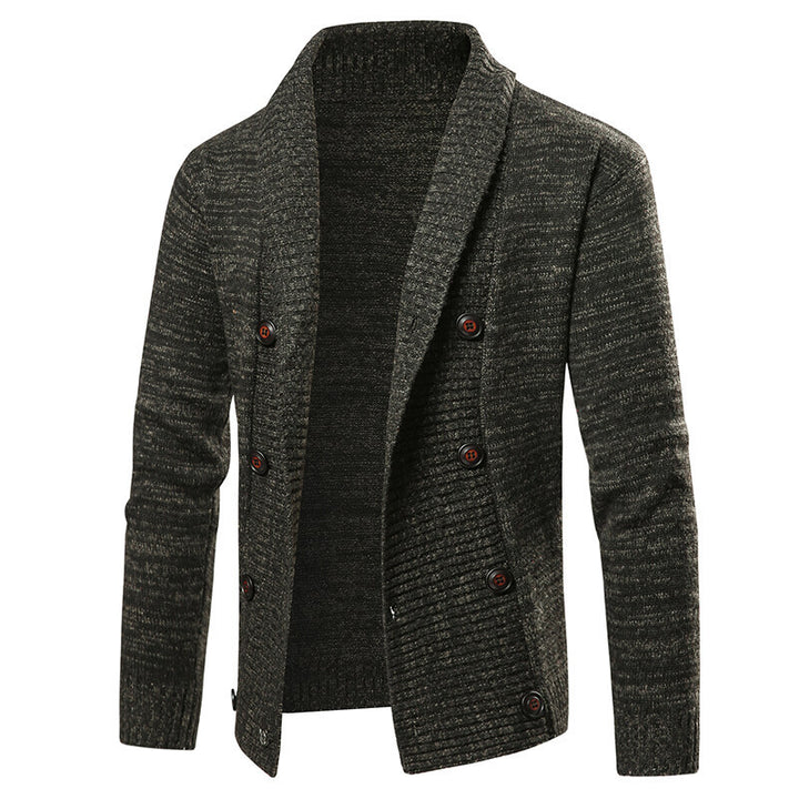 Herren nan Strickjacke mit Schalkragen und doppelter Knopfleiste Drune