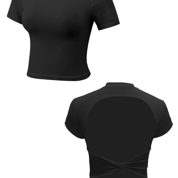 Damen Crop-Top mit kreativem Rückendesign und figurbetonender Passform Drune
