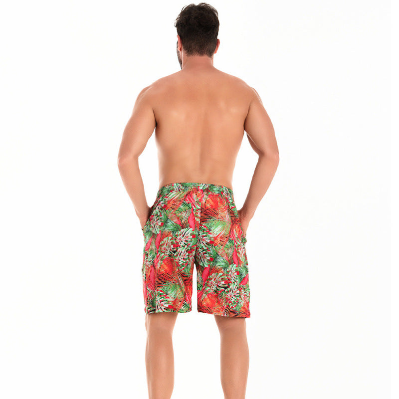 Herren Badeshorts mit tropischem Muster und verstellbarem Kordelzug Drune