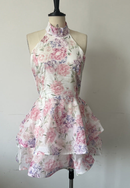 Damen Romantisches Blumenkleid mit Volant-Details Drune