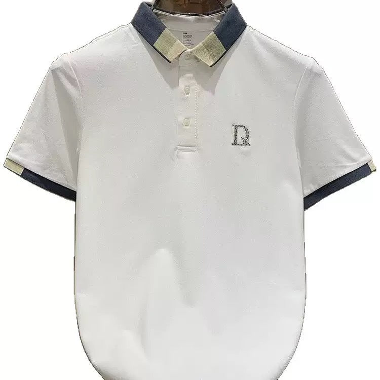 Herren Poloshirt mit Kontrastkragen und feiner Struktur Drune