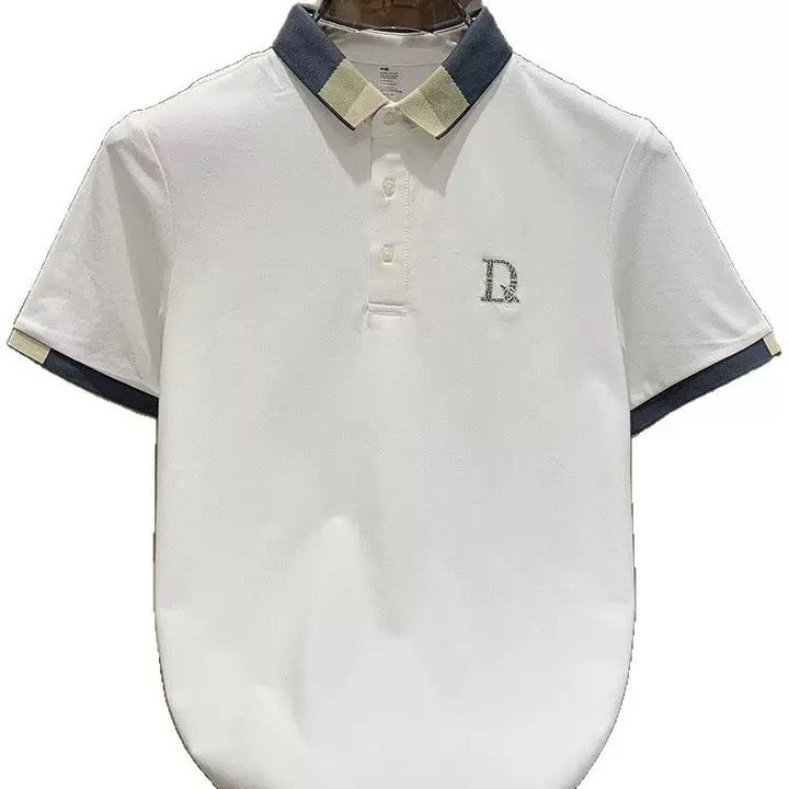 Herren Poloshirt mit Kontrastkragen und feiner Struktur Drune