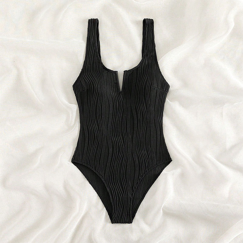Damen Hochgeschnittener Badeanzug mit strukturiertem Design Drune