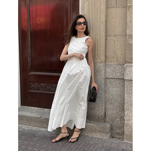 Damen Elegantes Maxikleid mit lässiger Passform und raffinierten Drapierungen Drune