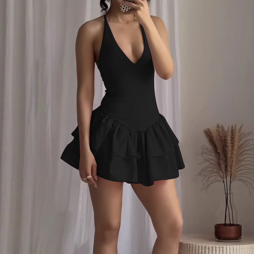 Damen Sommerliches Minikleid mit volanter Rüschenverarbeitung Drune