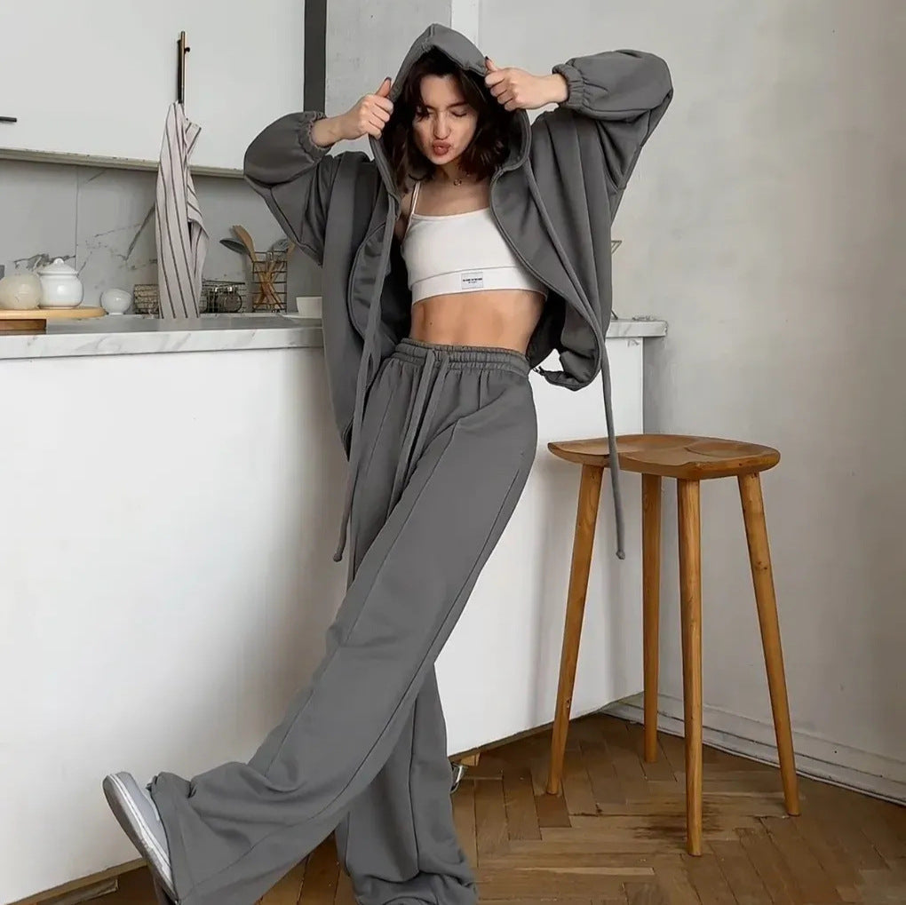Damen Sweatanzug mit Jogginghose Set Drune