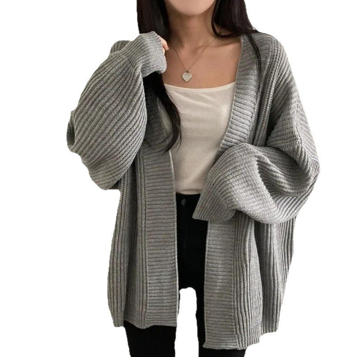 Damen Übergröße Strickjacke mit weit geschnittenen Ärmeln und strukturierter Textur Drune