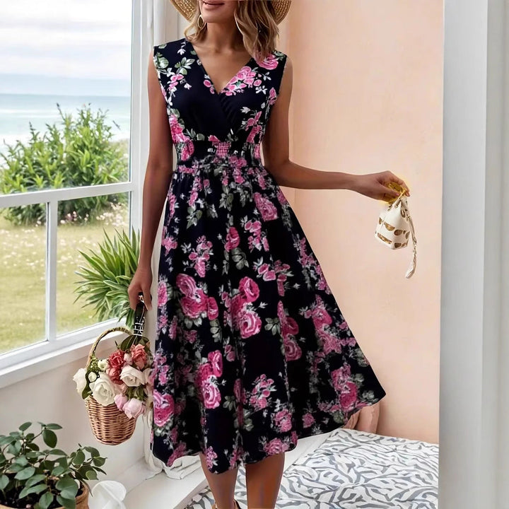 Damen Verspieltes A-Linien Kleid mit floralen Details Drune