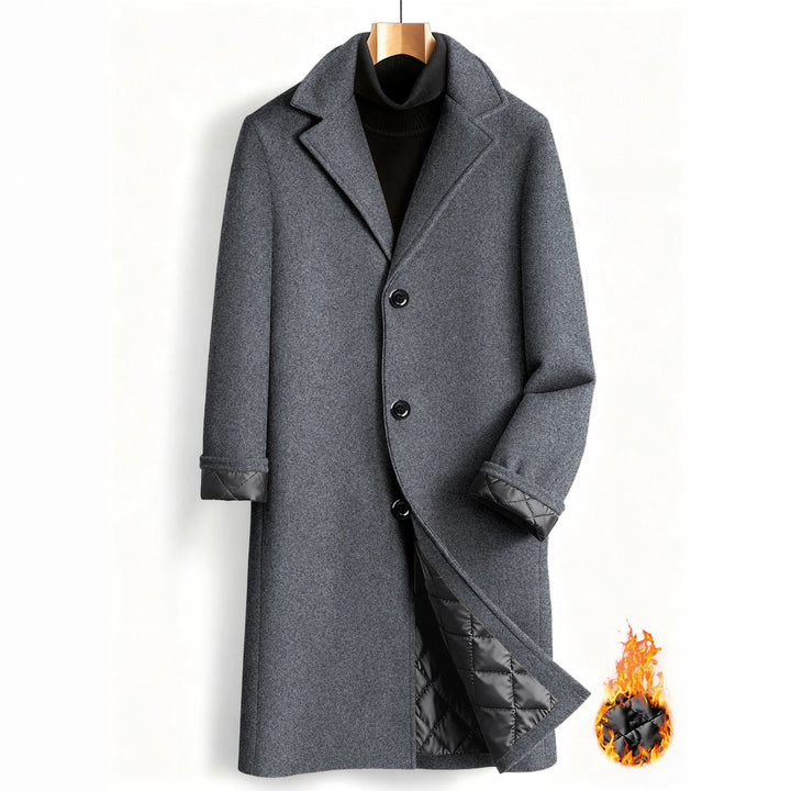 Herren eleganter und stilvoller langer Mantel Drune