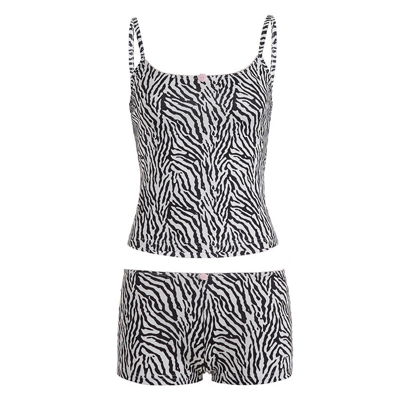 Damen Unterwäsche-Set mit Zebra-Muster Drune