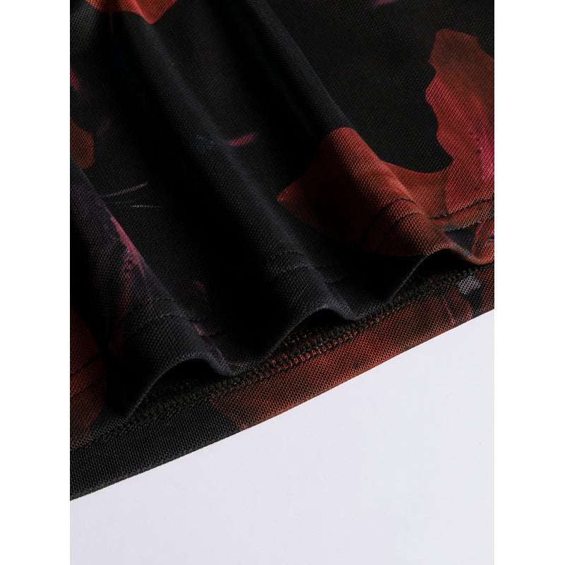 Damen Minikleid mit floralen Akzenten und verführerischem Schnitt Drune