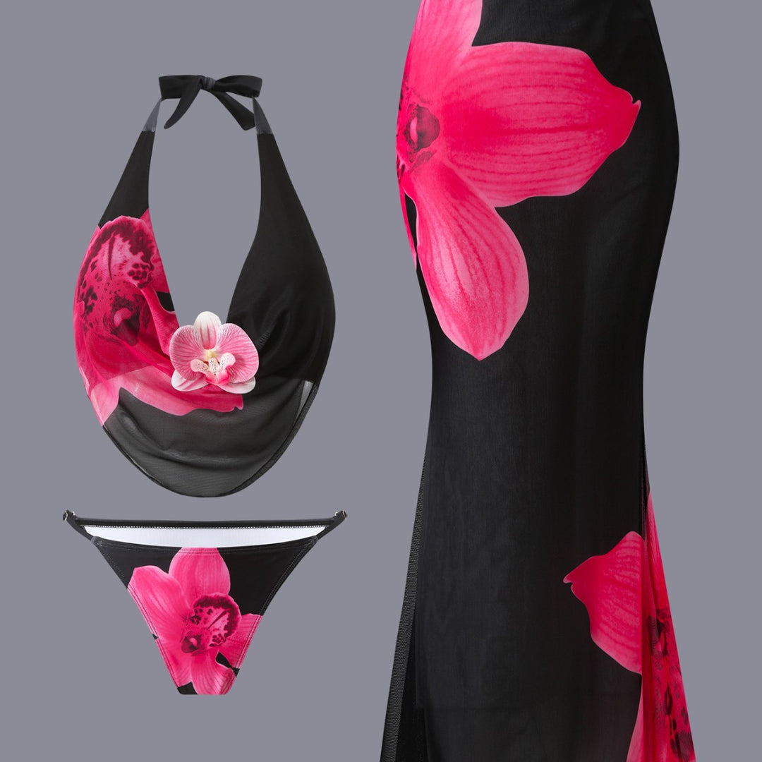 Damen Bikini-Set mit floralem Design und elegantem Wickeloberteil Drune