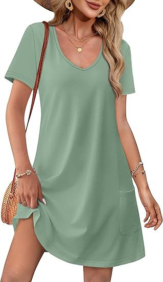 Damen Kurzarm Freizeitkleid Drune
